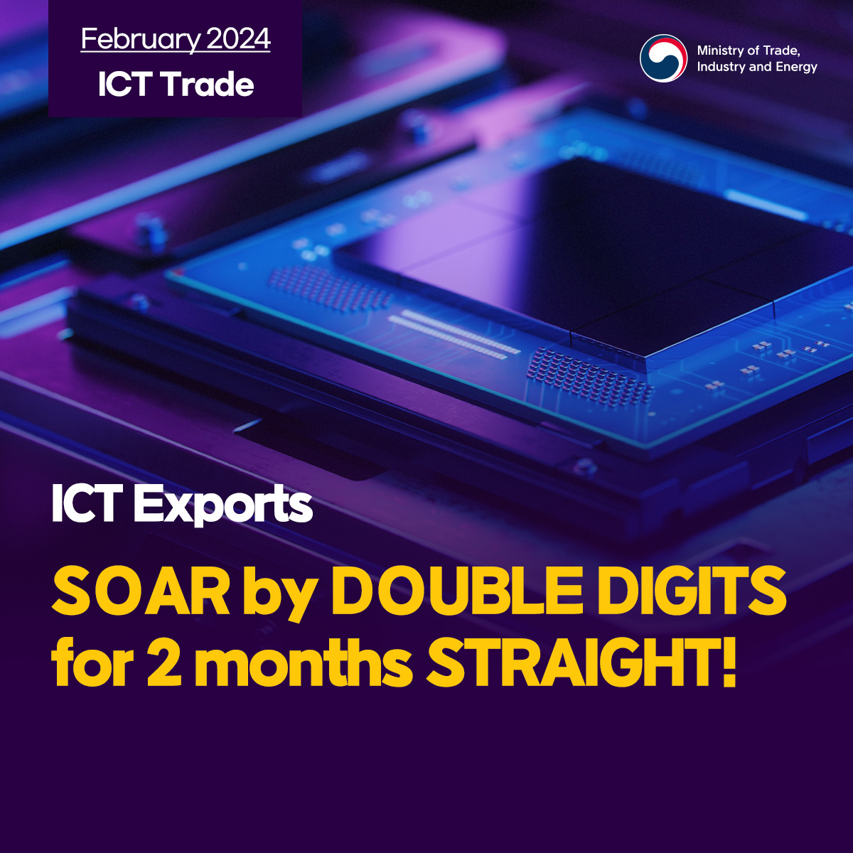 Korea's ICT exports soar by double digits for 2 months straight!