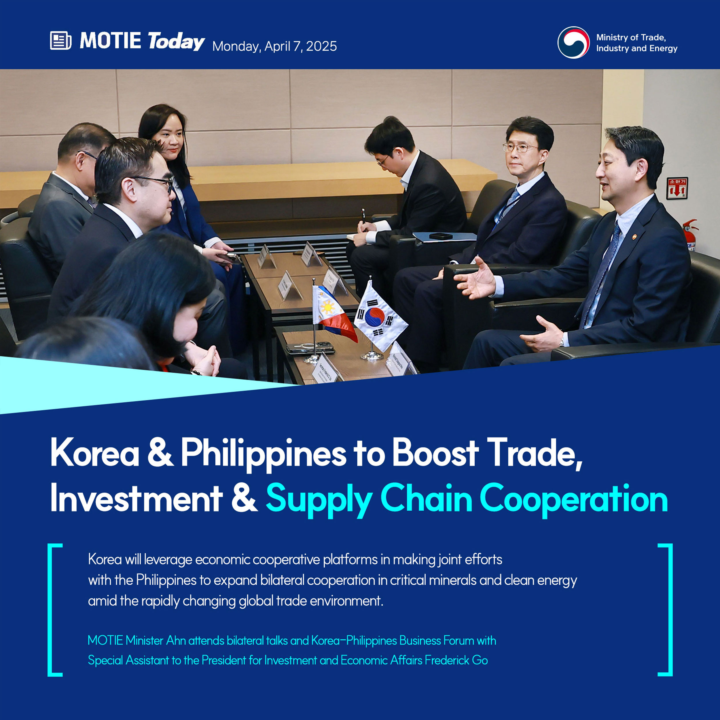 Korea and Philippines to boost trade, investment, and supply chain cooperation