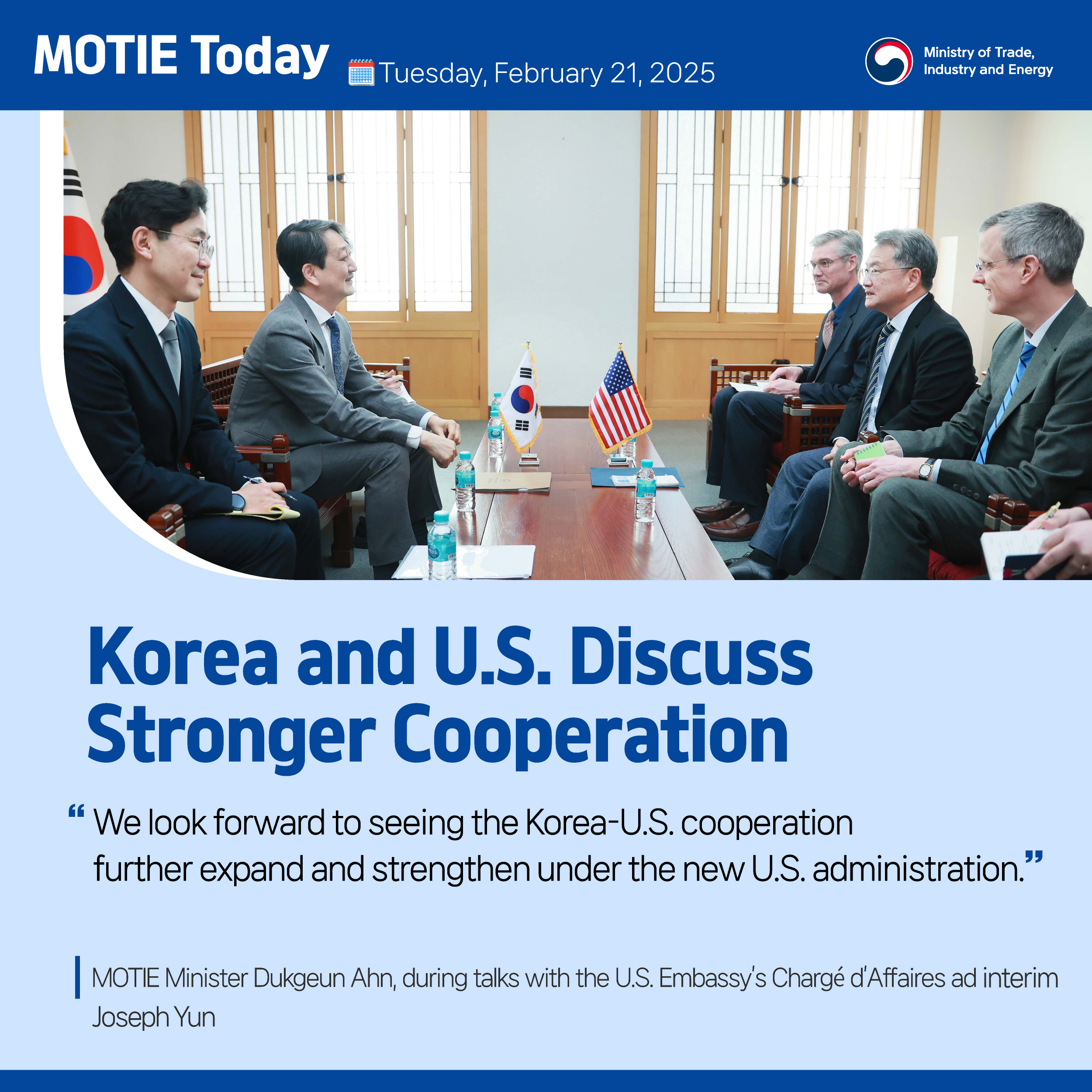 Korea and U.S. discuss stronger cooperation