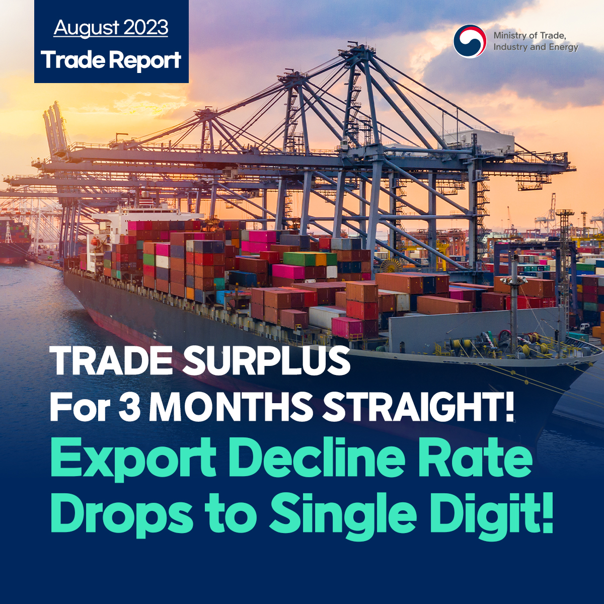 Korea records trade surplus for 3rd consecutive month Image 0