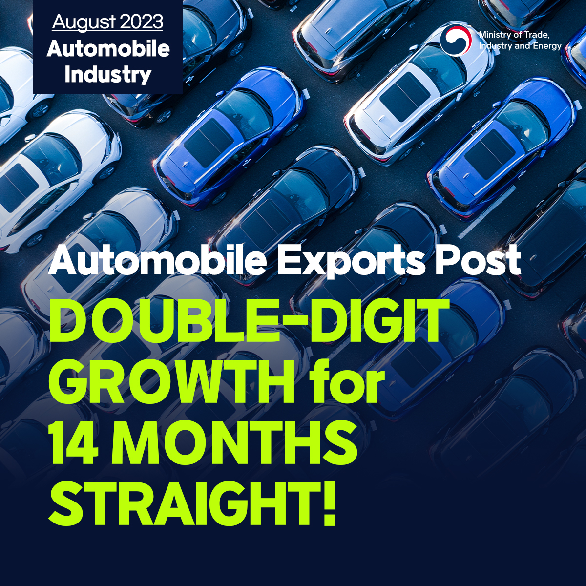 Korea's auto exports post double-digit growth for 14 months straight!