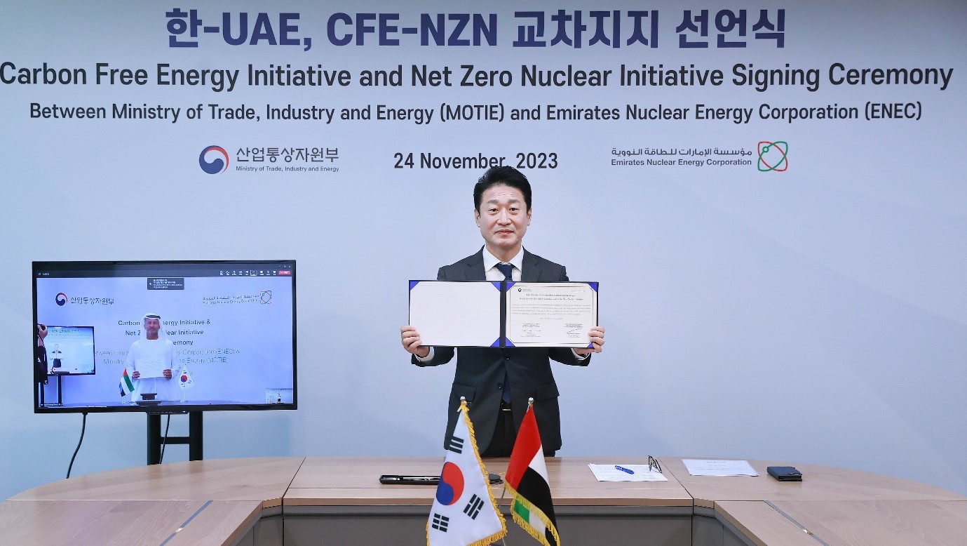 Korea and UAE declare mutual support for CFE and Net Zero Nuclear Initiatives